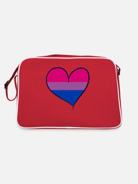 Bisexual pride heart - Retro Tasche - Rot/Weiß - Hinten