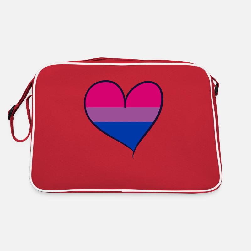 Bisexual pride heart Retro Tasche