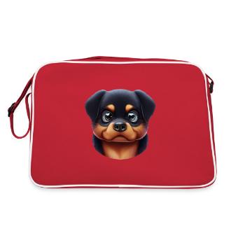 Art majestueux du Rottweiler - Sac Retro - rouge/blanc - Dos
