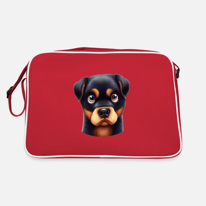 Charmanter Rottweiler-Blick Retro Tasche