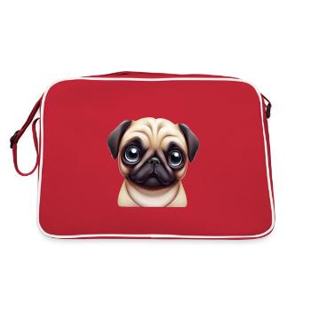 Art de la race de carlin - Sac Retro - rouge/blanc - Dos