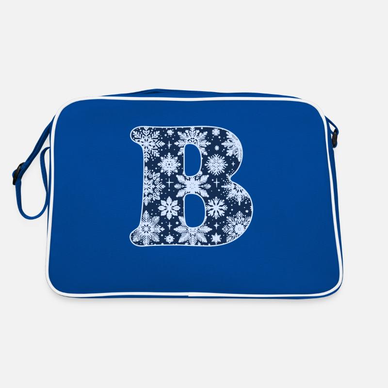 Buchstabe B Schneeflocken Retro Tasche
