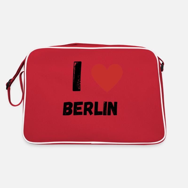 I Love Berlin - Retro Tasche - Rot/Weiß