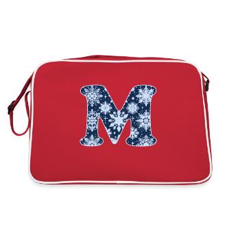 Lettre M Flocons de neige - Sac Retro - rouge/blanc - Dos
