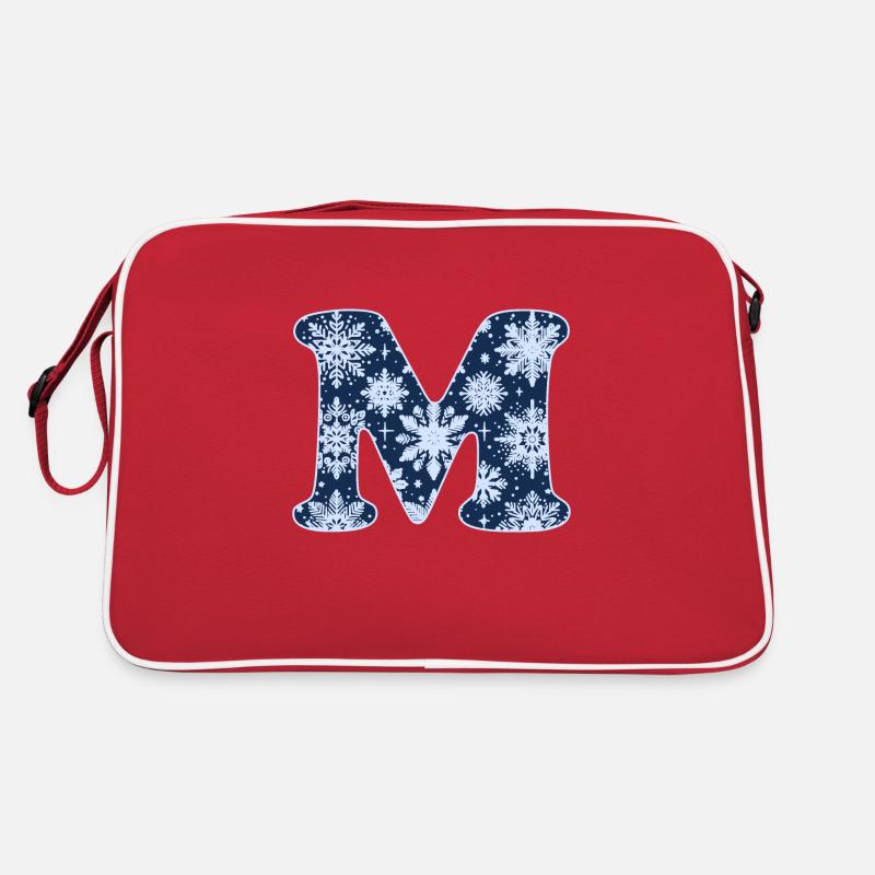 Lettre M Flocons de neige Sac Retro