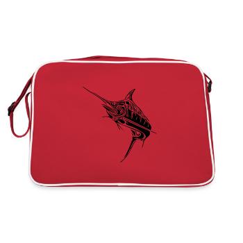 Élégant espadon prédateur de poisson osseux - Sac Retro - rouge/blanc - Dos