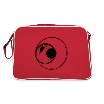 Géométrie des lignes de cercles - Sac Retro - rouge/blanc - Dos