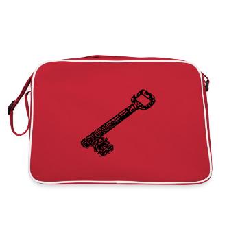 Vintage ancient rusty rustic house keys - Retro Bag - red/white - Back