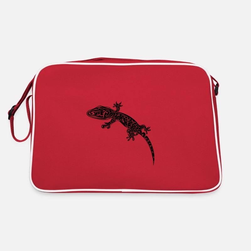 Petit gecko sur le mur Sac Retro