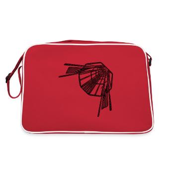Lignes de tunnel géométriques Optique infinie - Sac Retro - rouge/blanc - Dos