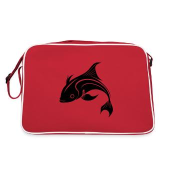 carpe koï - Mignon poisson carpe élégant - Sac Retro - rouge/blanc - Dos