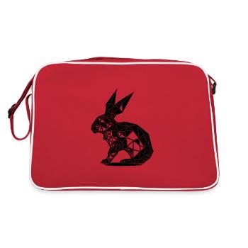 Geometric Rabbit Geometry Lines Rabbit - Retro Bag - red/white - Back