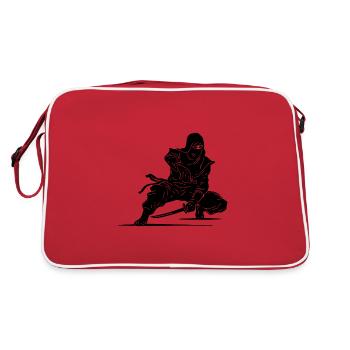 Kraftsport Warrior Style Freizeit Ninja Athlet - Retro Tasche - Rot/Weiß - Hinten