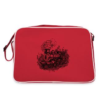 Model making old locomotive railway steam locomotive - Retro Bag - red/white - Back