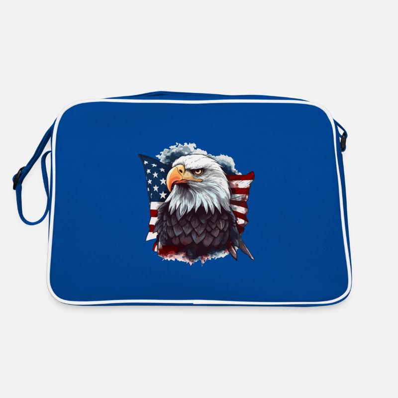 American bald eagle with USA flag Retro Bag