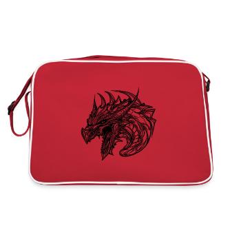 Dragon sifflant en robe à écailles de tatouage - Sac Retro - rouge/blanc - Dos