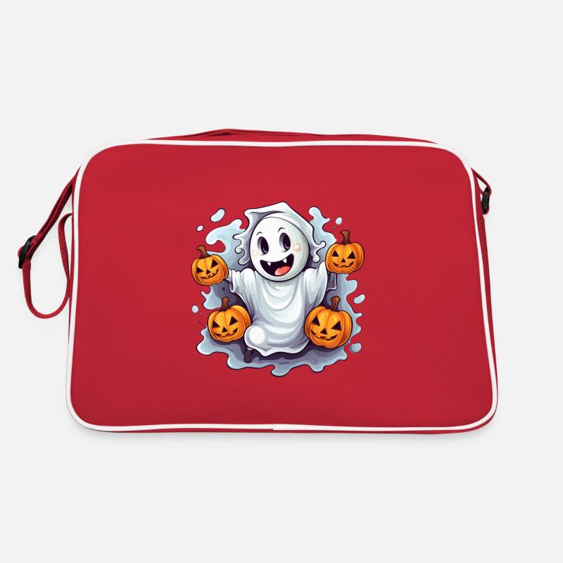 Funny Halloween Ghost with Pumpkin Lanterns Retro Bag
