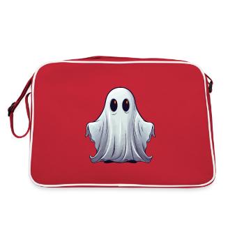 Petit fantôme câlin aux yeux brillants - Sac Retro - rouge/blanc - Dos