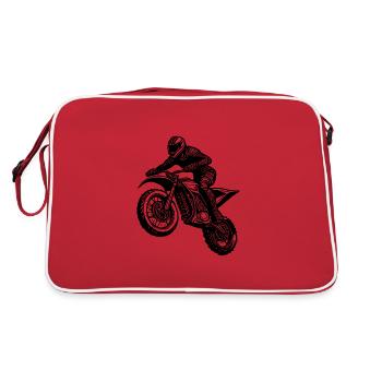 Machine de saut de route de terre de course de moto tout-terrain - Sac Retro - rouge/blanc - Dos