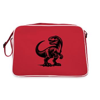 Mignon petit enfant Raptor dinosaure - Sac Retro - rouge/blanc - Dos