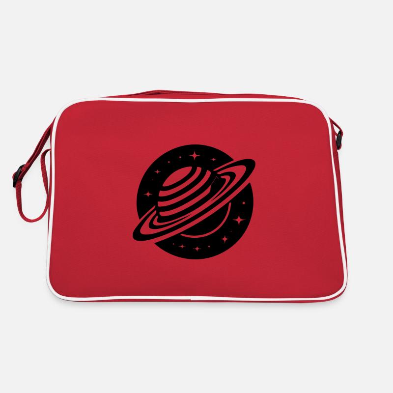 Space planet Saturn with ring system and stars Retro Bag