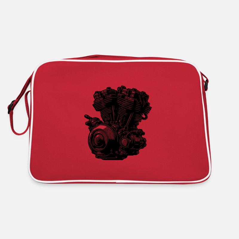 Motorcycle Engine Block Cylinder Fan Displacement Engine Retro Bag