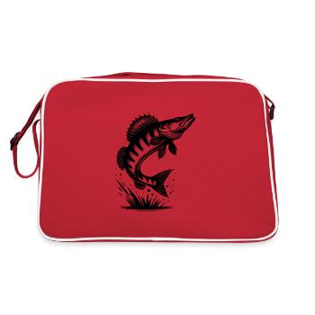 Gros poisson sauteur de sandre - Sac Retro - rouge/blanc - Dos