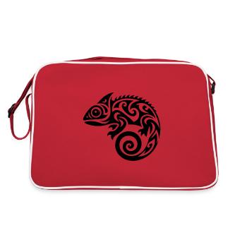 Pretty little chameleon tattoo - Retro Bag - red/white - Back
