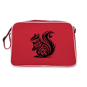 Écureuil mignon dans le style de tatouage - Sac Retro - rouge/blanc - Dos