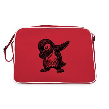 Mignon Pingouin mignon Petit pingouin dabbing - Sac Retro - rouge/blanc - Dos