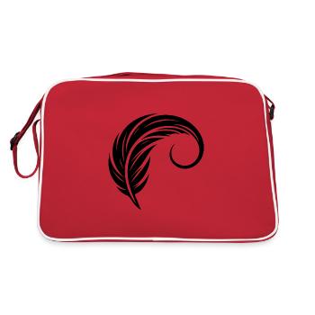 Elegante Geschwungene Tattoo Tinten Feder - Retro Tasche - Rot/Weiß - Hinten