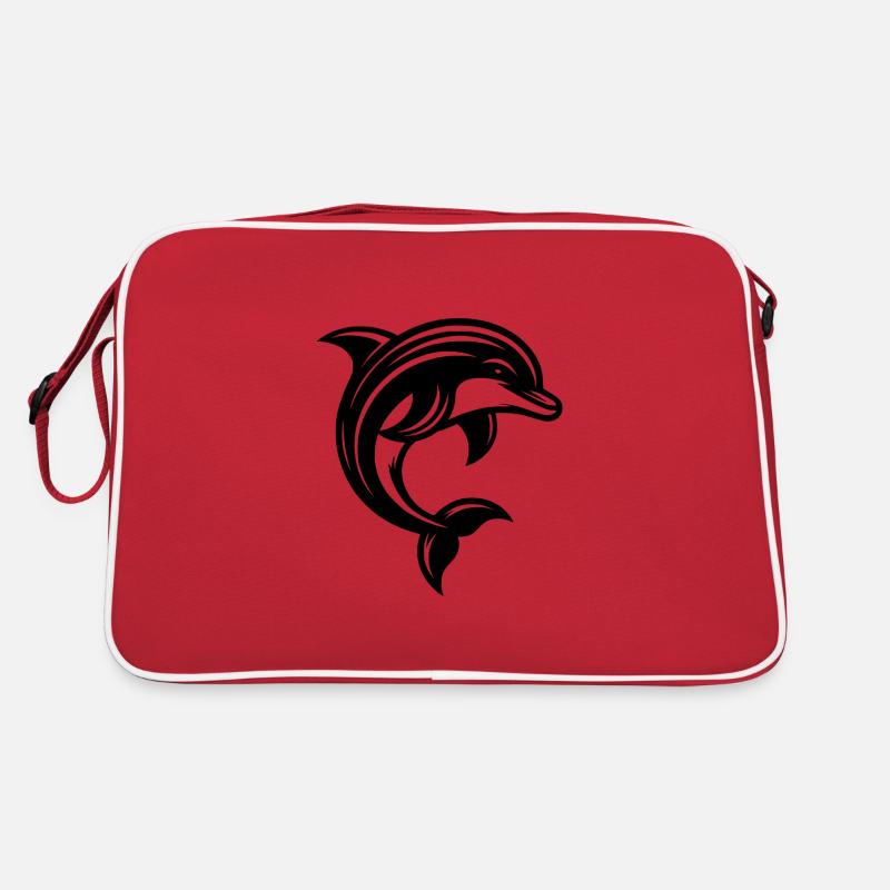 Mignon Petit Mignon Tatouage Dauphin Sac Retro