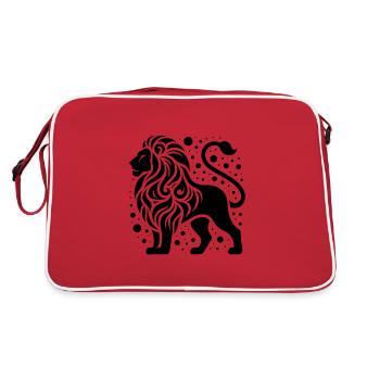 Elegant lion with wild mane - Retro Bag - red/white - Back