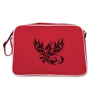 Élégant Dragon de tatouage tribal avec des ailes - Sac Retro - rouge/blanc - Dos