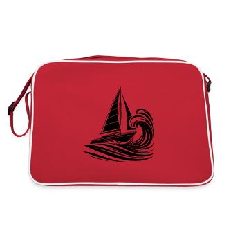 Voilier rapide dans les vagues - Sac Retro - rouge/blanc - Dos