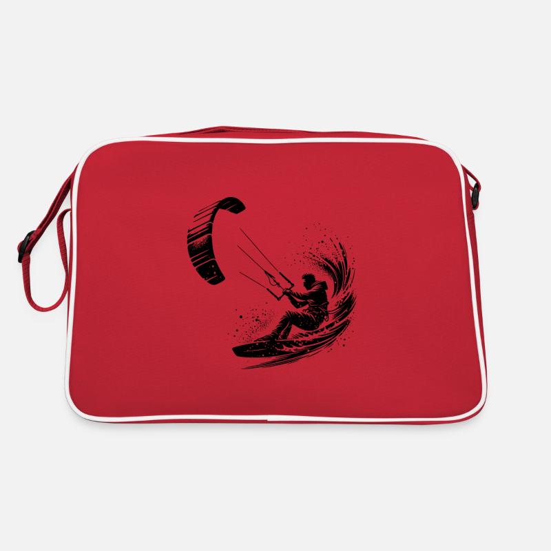 Kite Surfer Splash Éclaboussure d’eau avec cerf-volant - Sac Retro - rouge/blanc