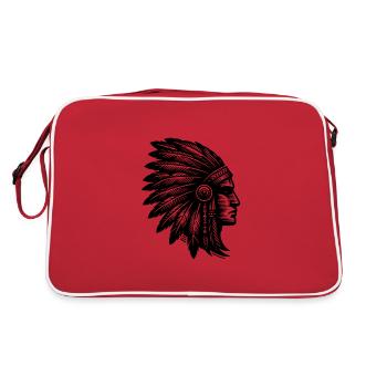 Guerrier sinistre avec une magnifique coiffe - Sac Retro - rouge/blanc - Dos