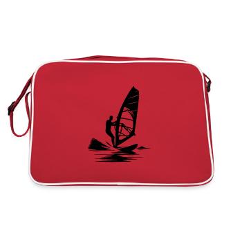 Beach days, surfboard, surfers, holidays and wind - Retro Bag - red/white - Back