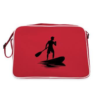 Stand Up Paddling und Brett Paddelausbildung - Retro Tasche - Rot/Weiß - Hinten