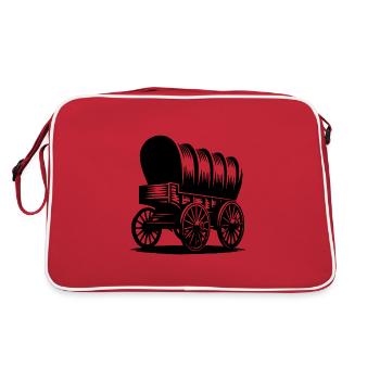 Covered wagon for horses - Retro Bag - red/white - Back