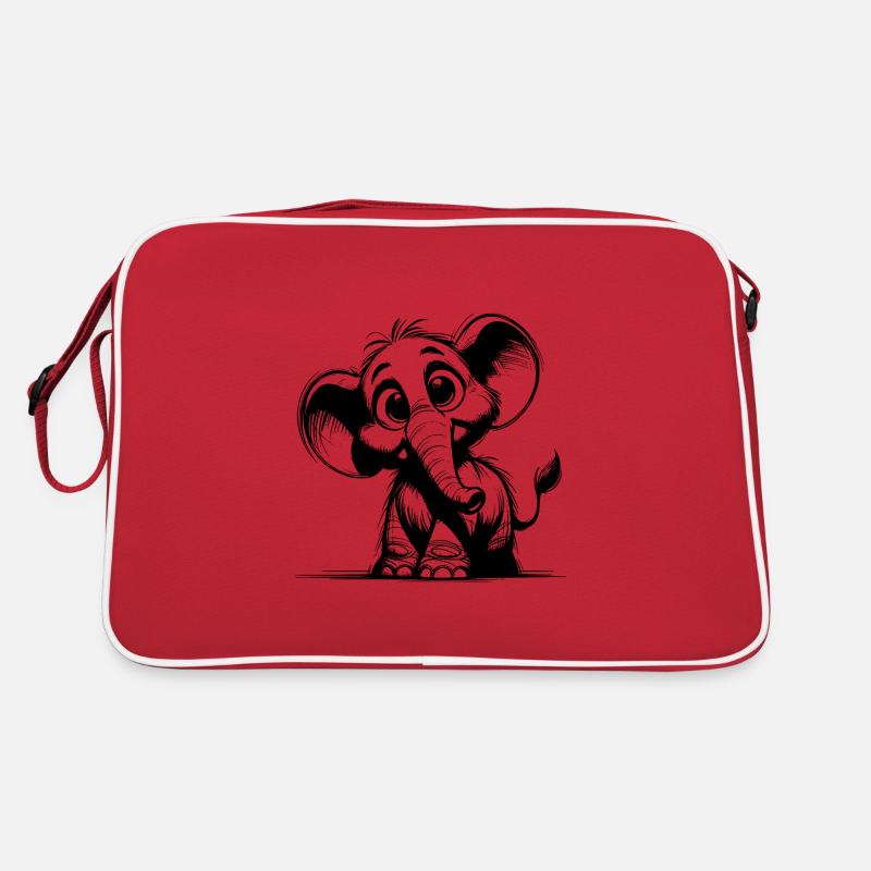 Bébé éléphant avec de grands yeux et de grandes oreilles Sac Retro