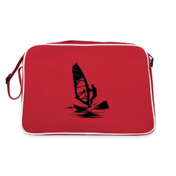 Surf technique with wind power, wind and sea breeze - Retro Bag - red/white - Back
