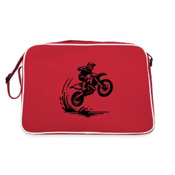 Gelände Maschine im Deck - Retro Tasche - Rot/Weiß - Hinten