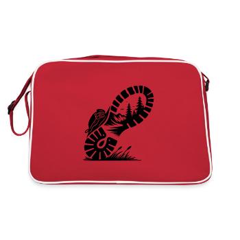 Hiking boots with nature profile for hikers - Retro Bag - red/white - Back