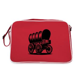 Classic Horse Covered Wagon - Retro Bag - red/white - Back
