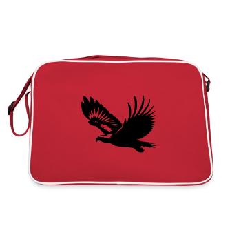 White-tailed eagle on broad wings on the rise - Retro Bag - red/white - Back