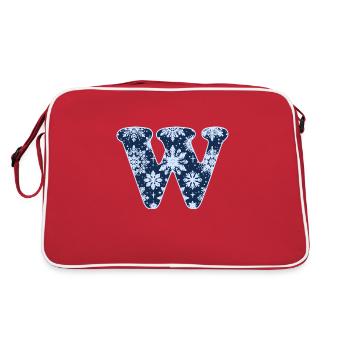 Lettre W Flocons de neige - Sac Retro - rouge/blanc - Dos