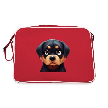 Visage amical de Rottweiler - Sac Retro - rouge/blanc - Dos