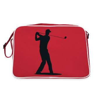 Golfer Silhouette - Tee Golf - Retro Bag - red/white - Back