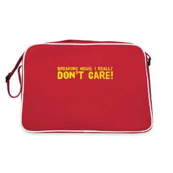 BREAKING NEWS: JE M’EN FICHE VRAIMENT. Nouveau design amusant - Sac Retro - rouge/blanc - Dos
